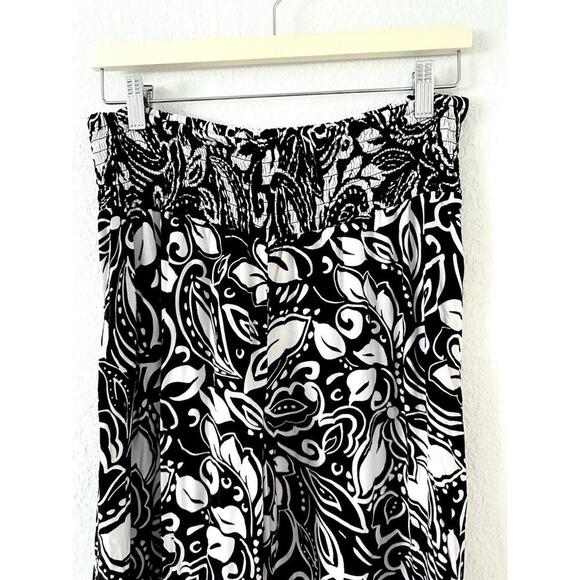 Vince Camuto Women's Wide-Leg Palazzo Pants Black and White Floral Size L - Picture 5 of 14